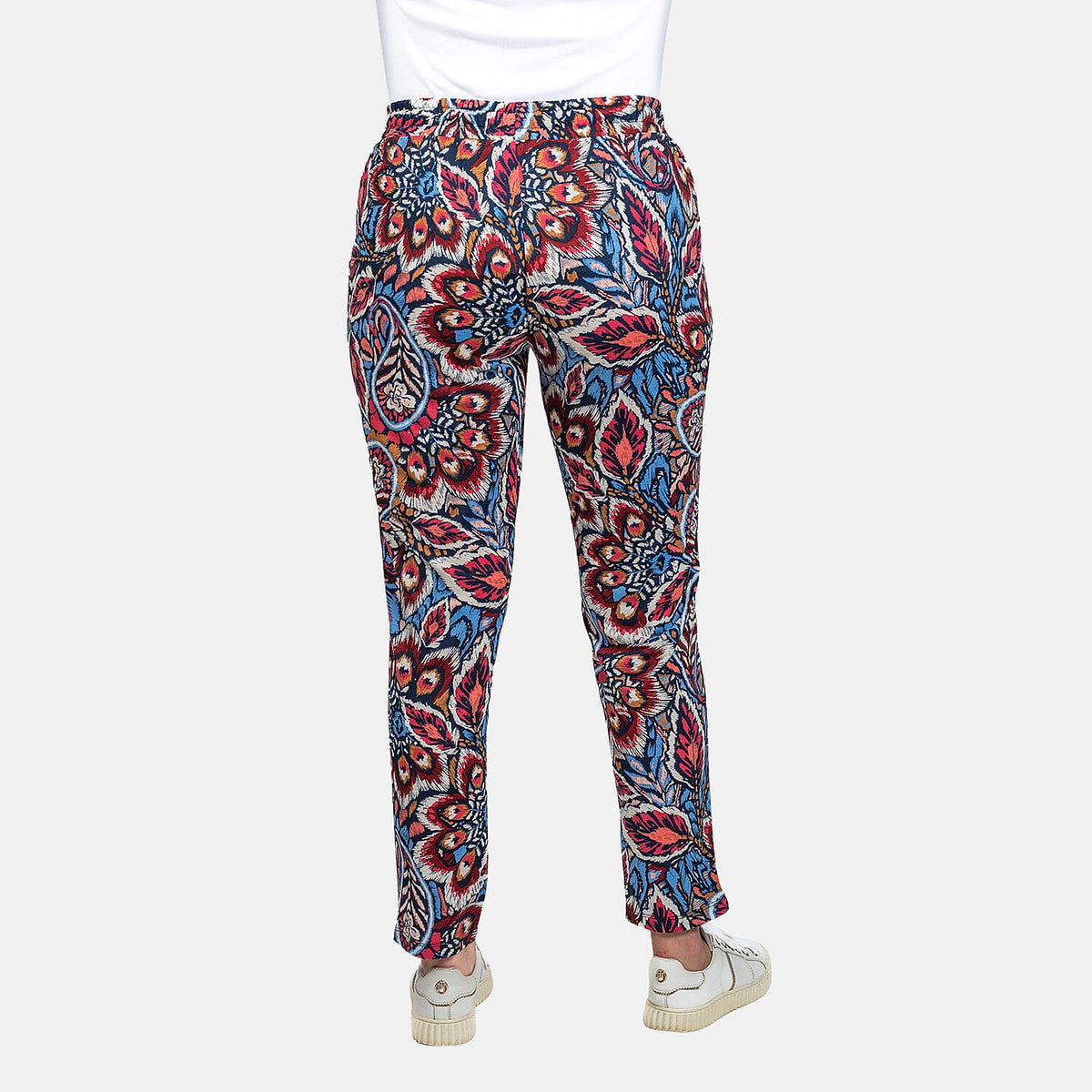 Printed Tapered Leg Trouser with Pockets 7572606 1