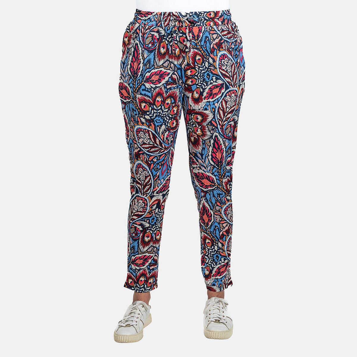 Printed Tapered Leg Trouser with Pockets 7572606 2