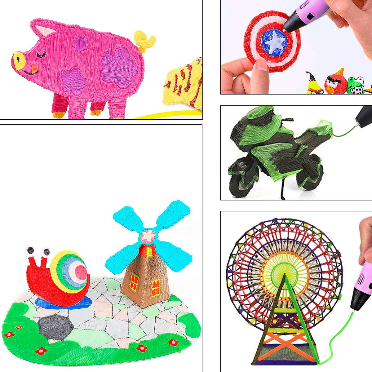 Professional Printing 3D Pen with OLED Display with 3 colours - Pink 6064138 5