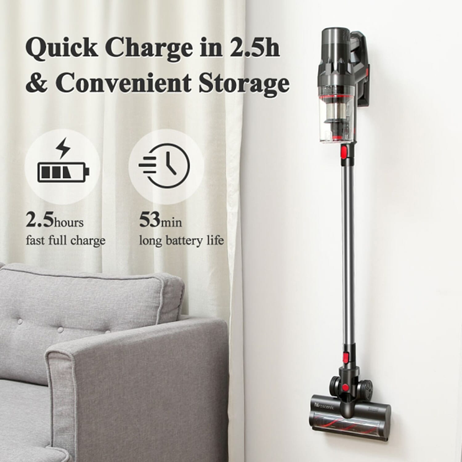 Proscenic P11 Cordless Vacuum Cleaner-Black 7750895 5