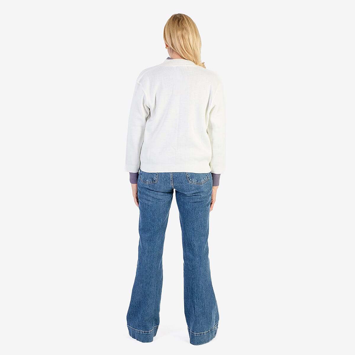 Pure And Natural Acrylic Cardigan (Size S to M) - Winter White 8137500 2