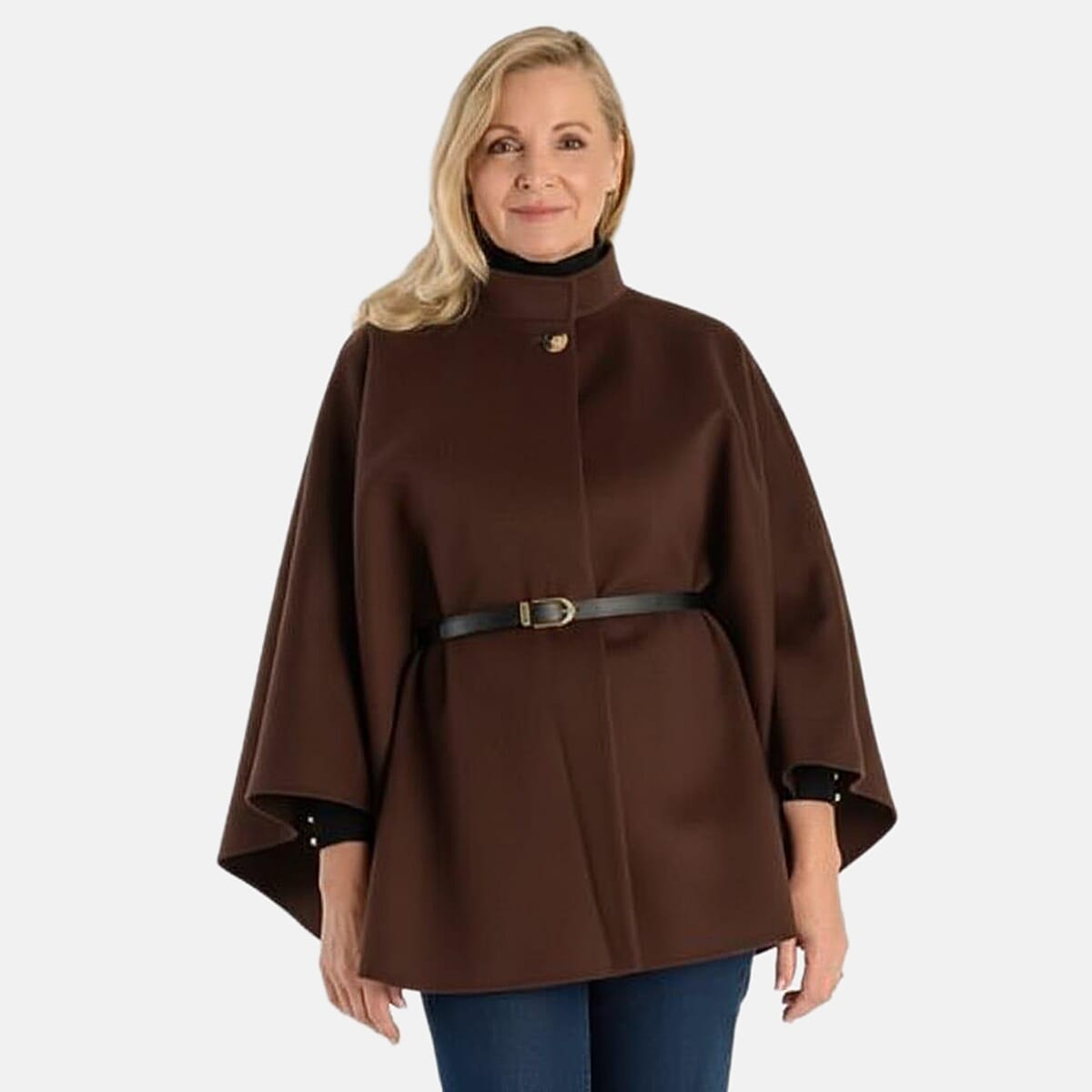 Pure And Natural Classic Cape With Belt (One Size) - Rich Chocolate 8287287 0