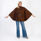 Pure And Natural Classic Cape With Belt (One Size) - Rich Chocolate