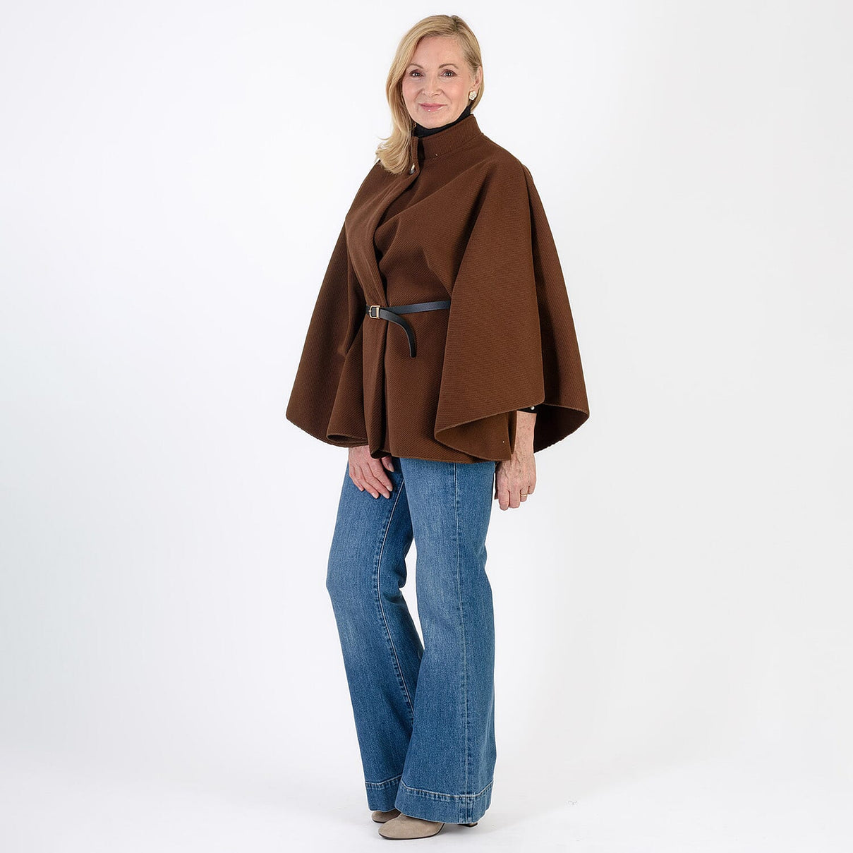 Pure And Natural Classic Cape With Belt (One Size) - Rich Chocolate 8287287 4