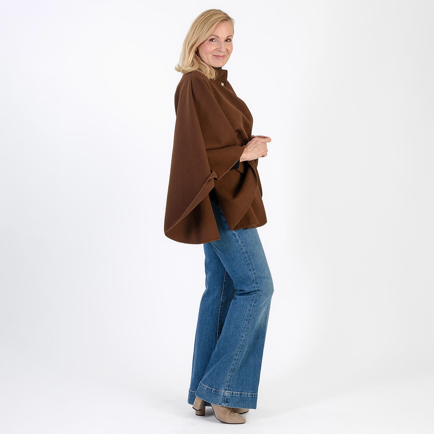 Pure And Natural Classic Cape With Belt (One Size) - Rich Chocolate 8287287 5