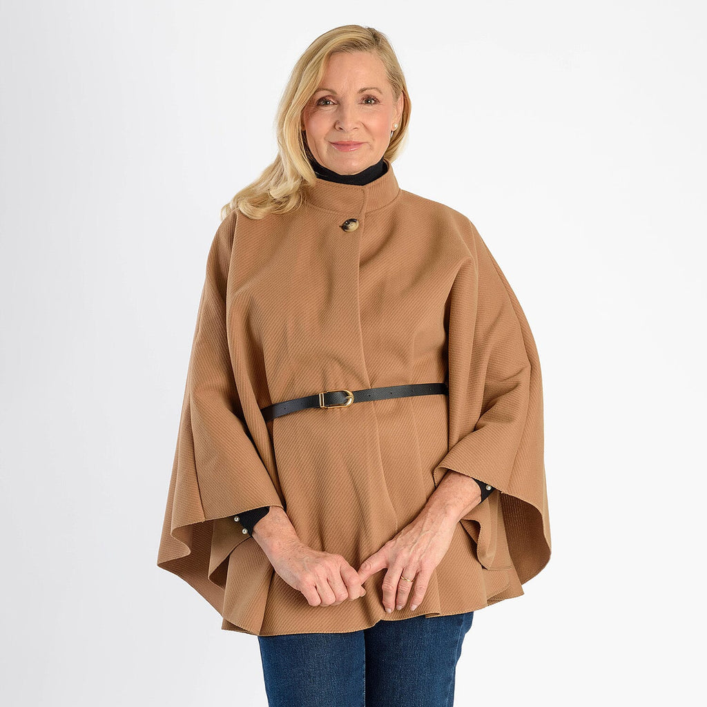 Pure And Natural Classic Cape With Belt (One Size) - Soft Camel