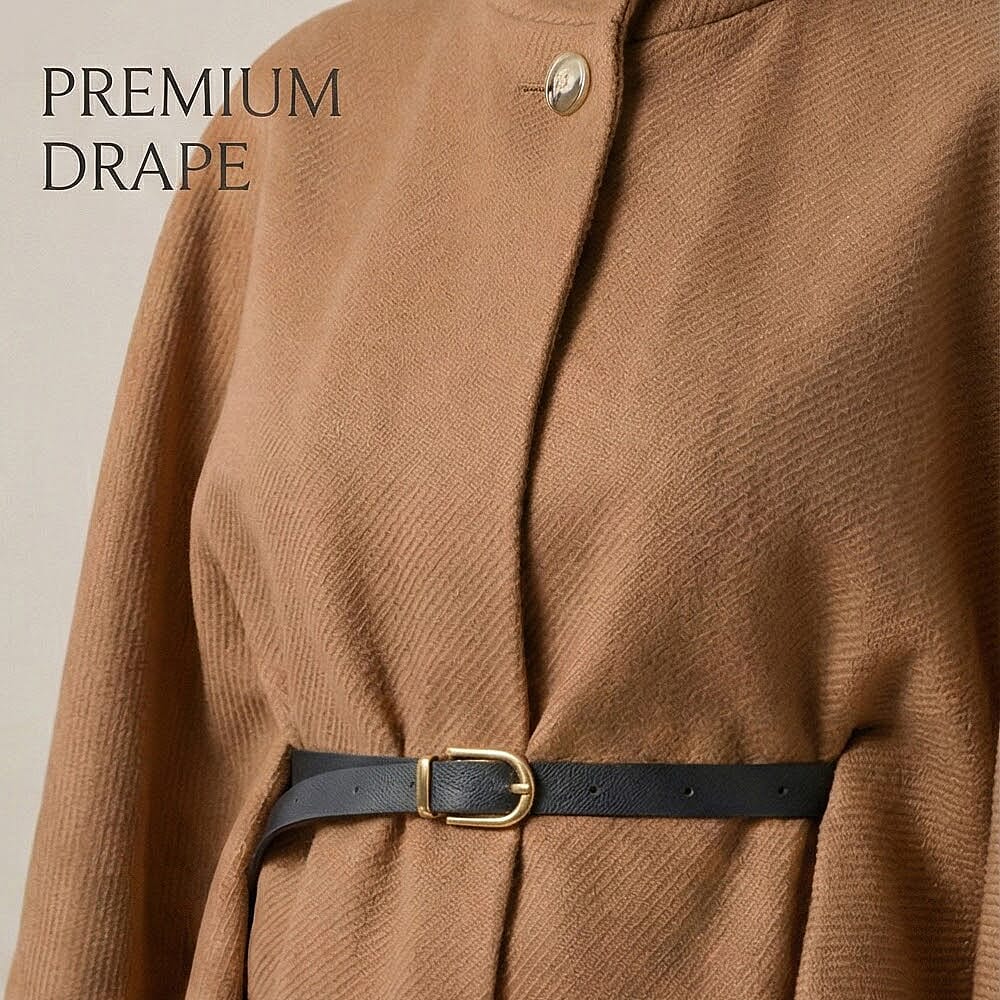 Pure And Natural Classic Cape With Belt (One Size) - Soft Camel