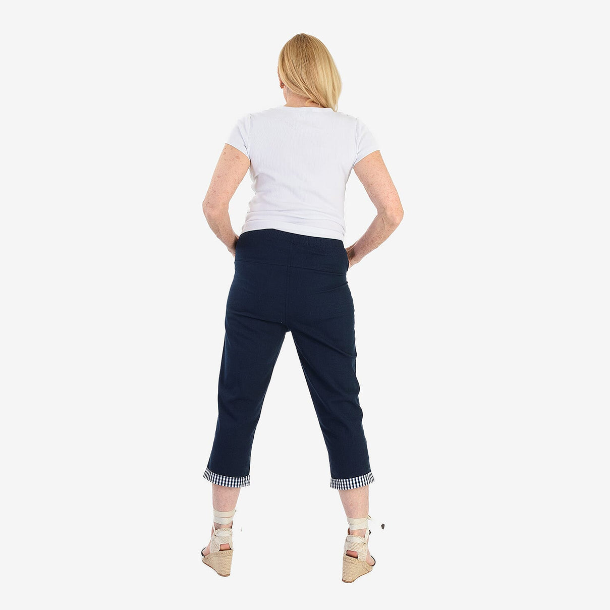 Pure And Natural Cotton Trousers With 21Inch Inseam (Size 10) - Navy 8547836 5