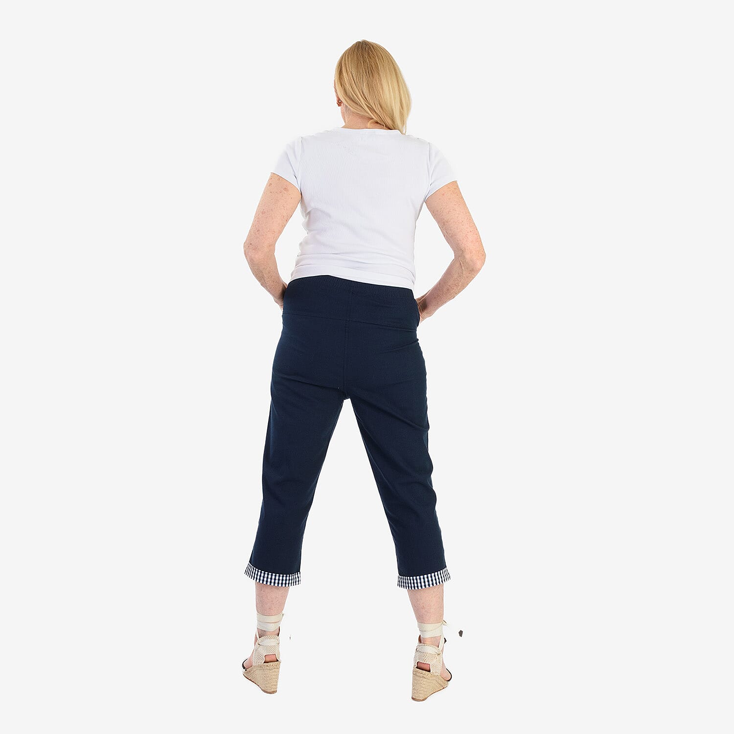 Pure And Natural Cotton Trousers With 21Inch Inseam (Size 10) - Navy 8547836 5