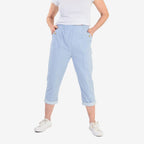 Pure And Natural Cotton Trousers With 21Inch Inseam (Size 10) - Sky