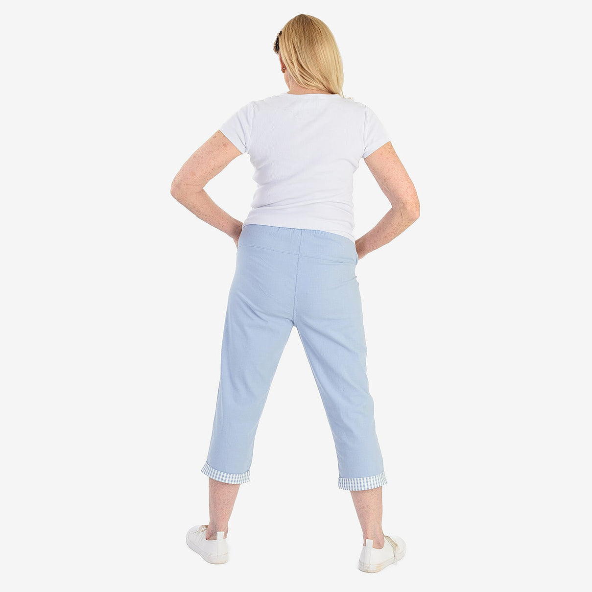 Pure And Natural Cotton Trousers With 21Inch Inseam (Size 10) - Sky 8547868 4