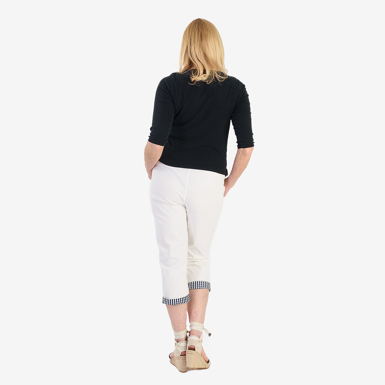 Pure And Natural Cotton Trousers With 21Inch Inseam (Size 12) - White 8547861 5