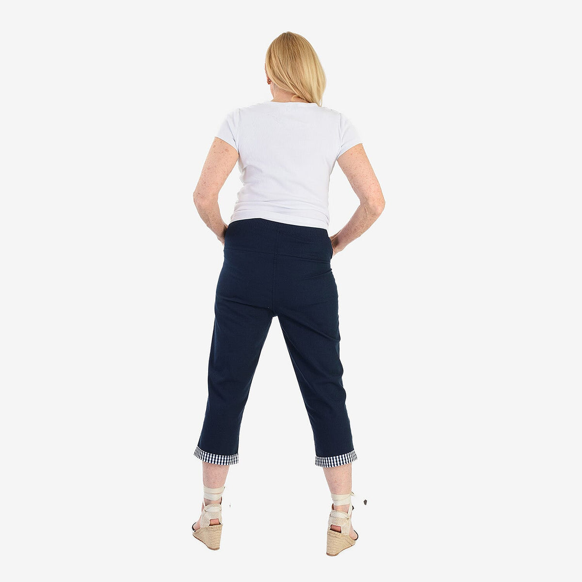 Pure And Natural Cotton Trousers With 21Inch Inseam (Size 14) - Navy V32521466 5