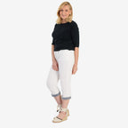 Pure And Natural Cotton Trousers With 21Inch Inseam (Size 14) - White