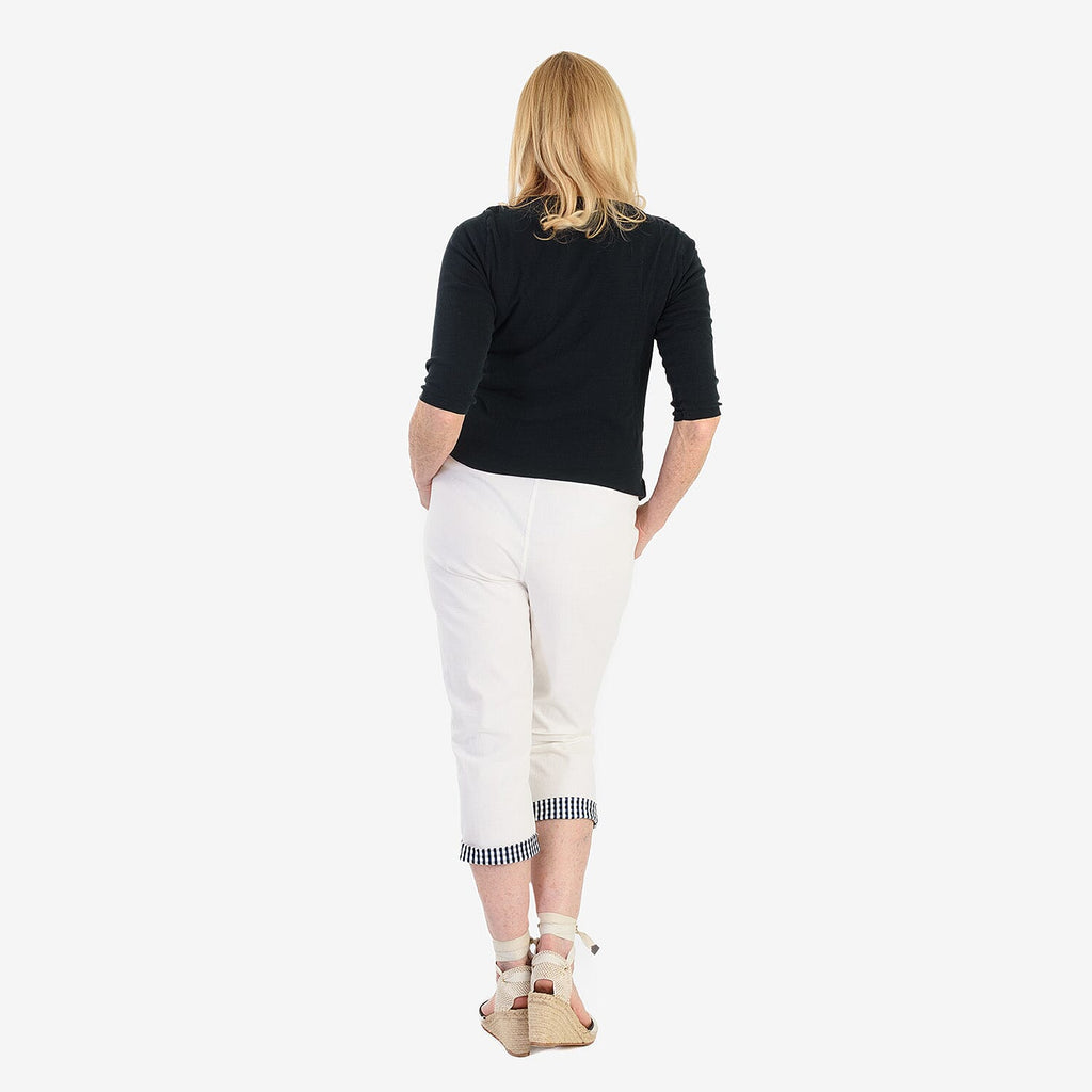 Pure And Natural Cotton Trousers With 21Inch Inseam (Size 14) - White