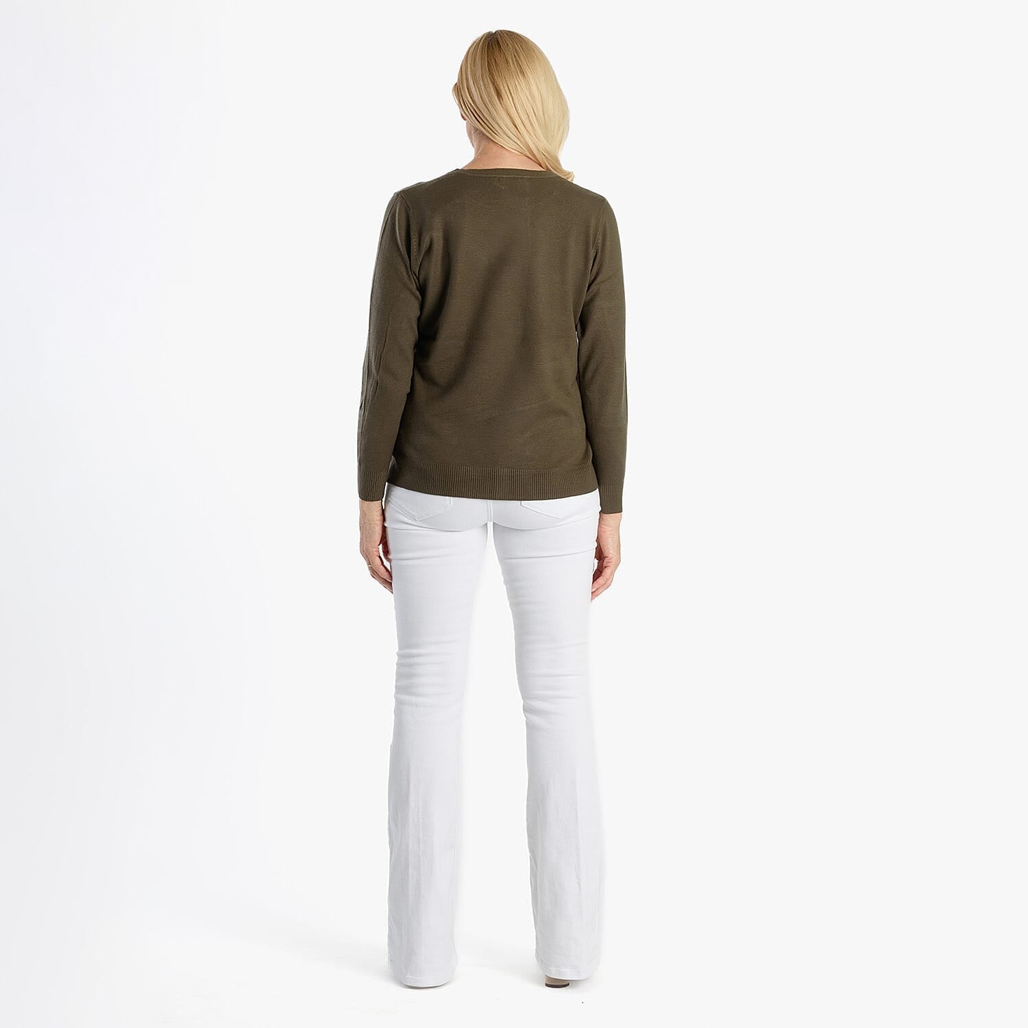 Pure And Natural Crew Neck Cardigan (Size 10) - Olive 8250293 4