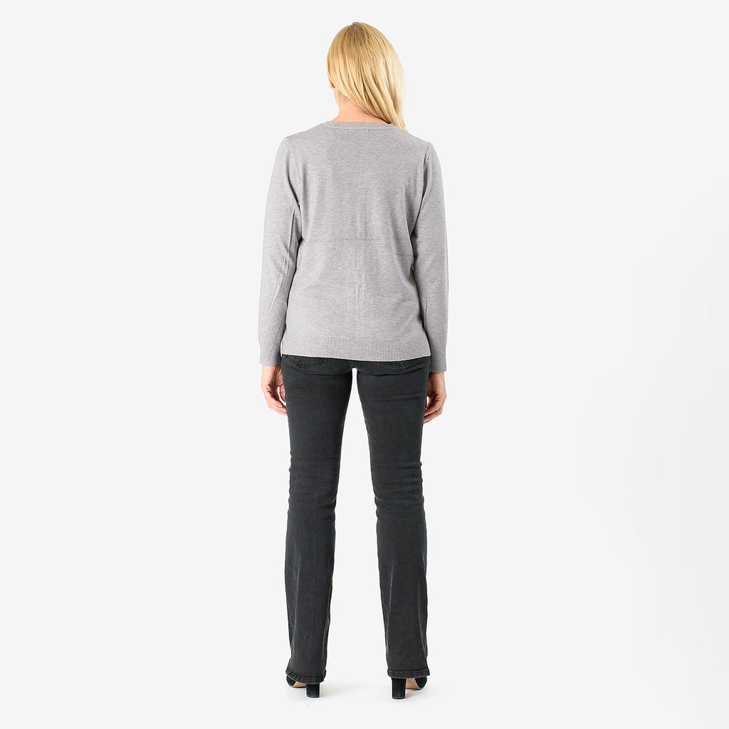 Pure And Natural Crew Neck Cardigans (Size 14) - Grey