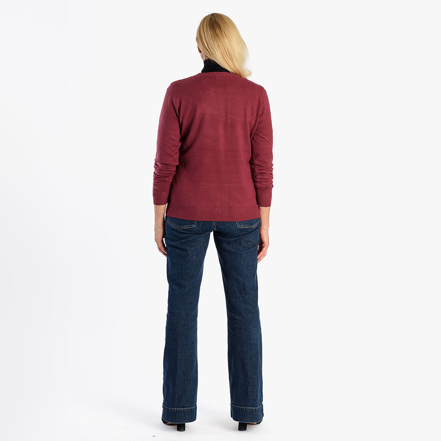 Pure And Natural Crew Neck Cardigan (Size 16) - Burgandy 8250289 4