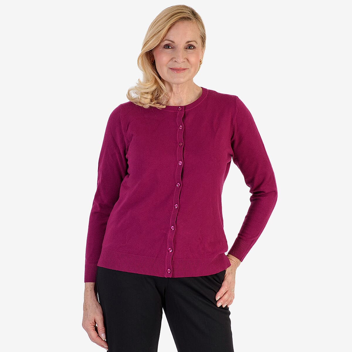 Pure And Natural Crew Neck Cardigans (Size 12) - Mulberry 8250275 4