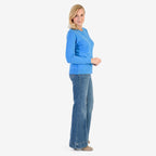 Pure And Natural Crew Neck Knitted Cardigans (Size 14) - Flora Blue