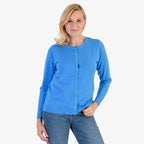 Pure And Natural Crew Neck Knitted Cardigans (Size 14) - Flora Blue