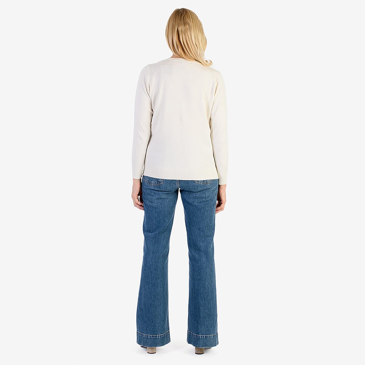Pure And Natural Crew Neck Cardigans (Size 14) - Ivory V32354257 2