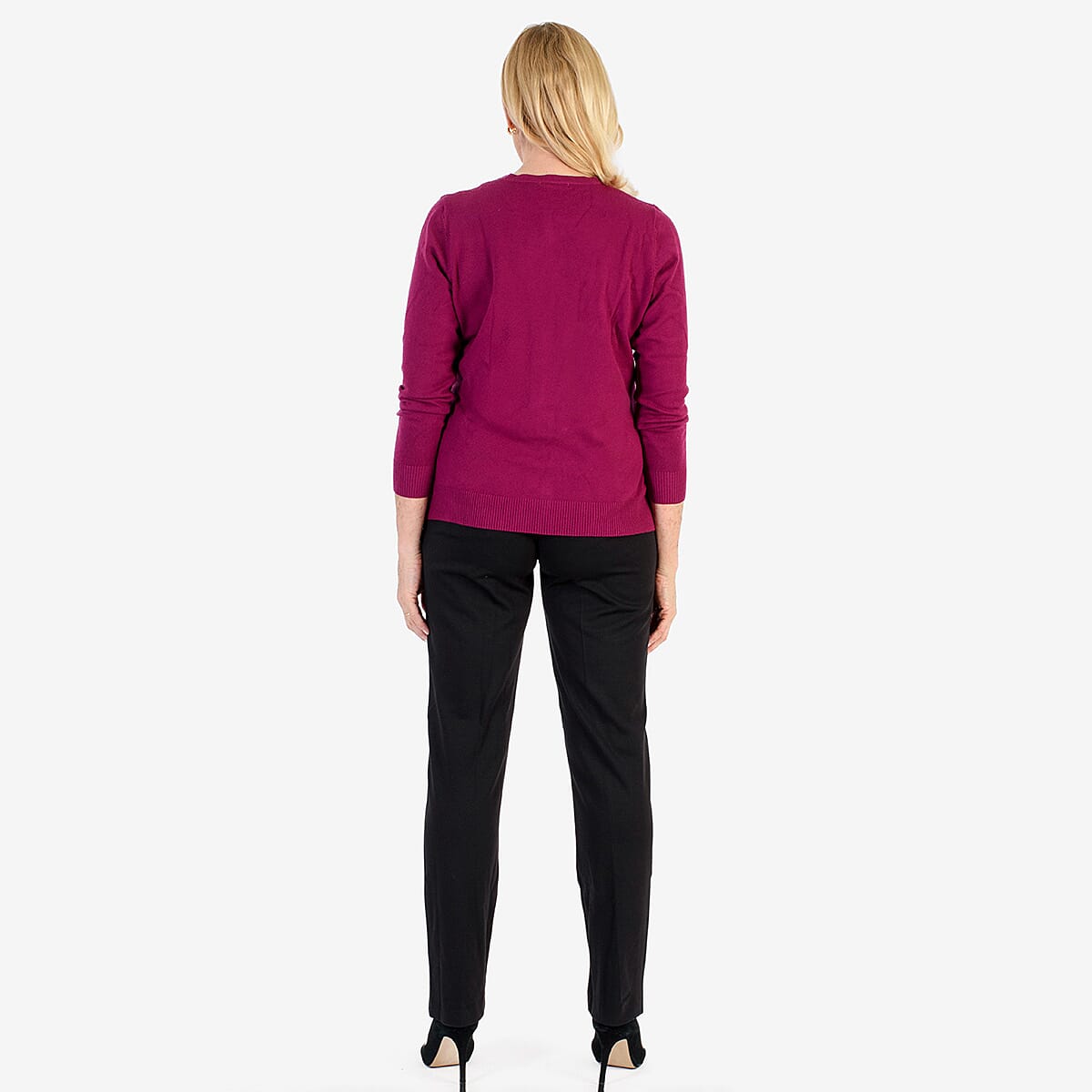 Pure And Natural Crew Neck Cardigans (Size 14) - Mulberry 8250276 2