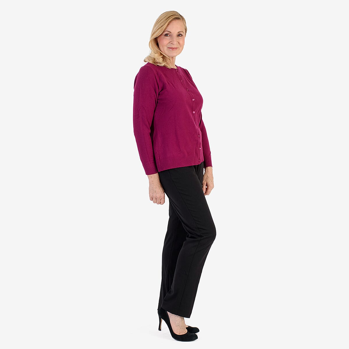 Pure And Natural Crew Neck Cardigans (Size 14) - Mulberry 8250276 3