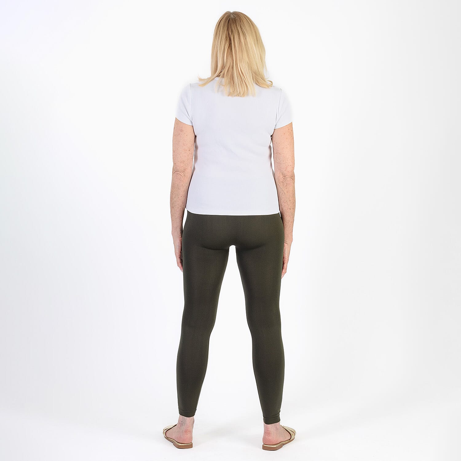 Pure And Natural Fleece Leggings (Size 14-16) - Khaki V32518091 4