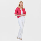 Pure And Natural Made In Uk Edge To Edge Pointelle Knit Cardigan (Size S-M, 8 to 14) - Strawberry Red