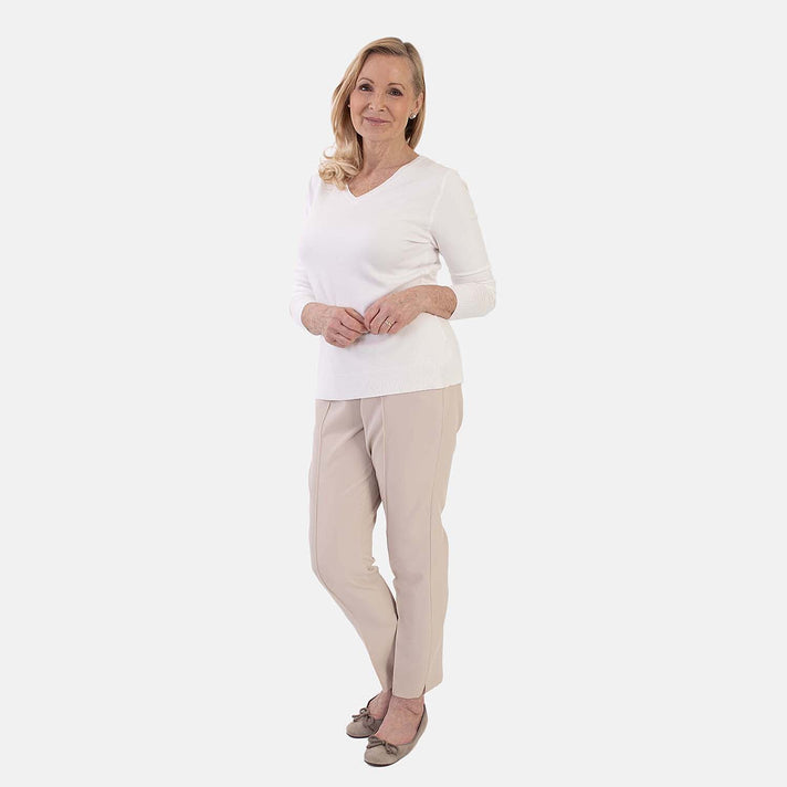 Pure And Natural Super Soft V-Neck Jumper (Size 12) - Bright White 8555390 1