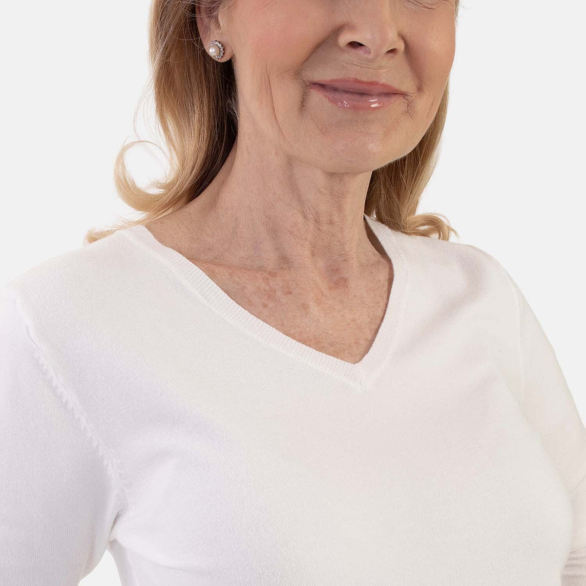 Pure And Natural Super Soft V-Neck Jumper (Size 12) - Bright White V32557546 0