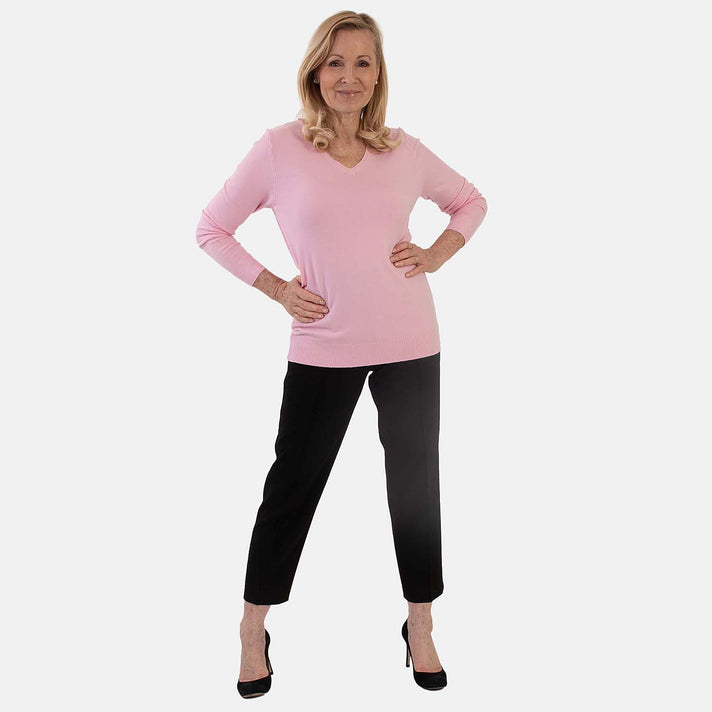 Pure And Natural Super Soft V-Neck Jumper (Size 12) - Pink 8555474 1