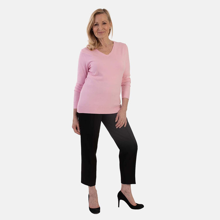 Pure And Natural Super Soft V-Neck Jumper (Size 12) - Pink 8555474 2