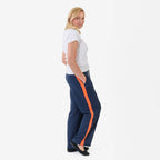Pure And Natural Women's Wide Leg Track Pants With Contrast Stripe (Size XL) - Blue & Orange