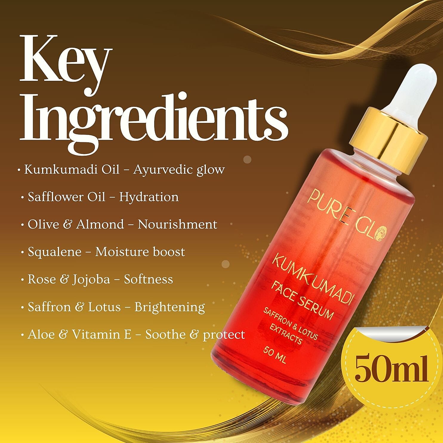 Pure Glo Kumkumadi Facial Serum - 50 ml 8207278 5