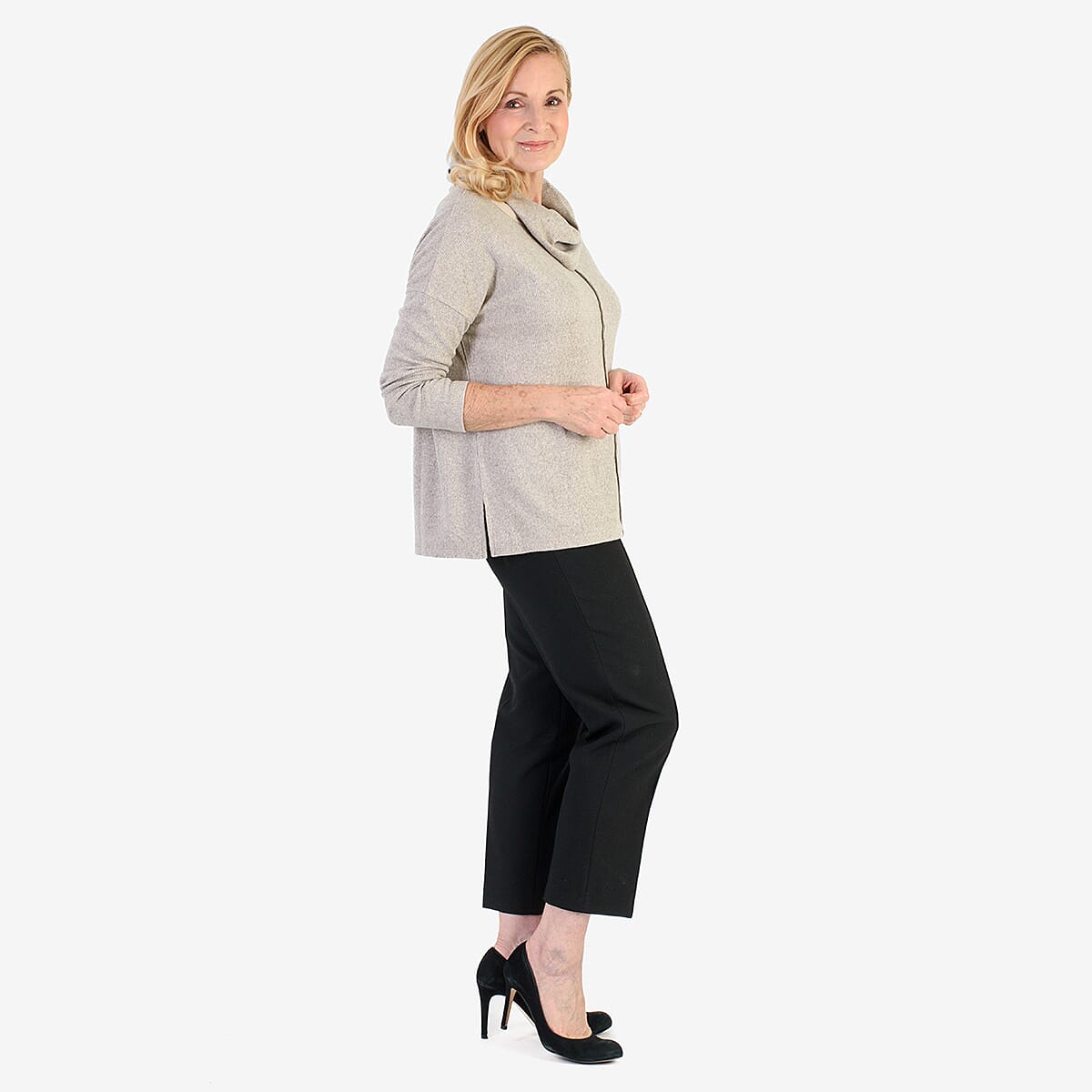 Pure &amp; Natural Drop Shoulder Top With Cowl Neck (Size 14-16) - Beige V32602287 3