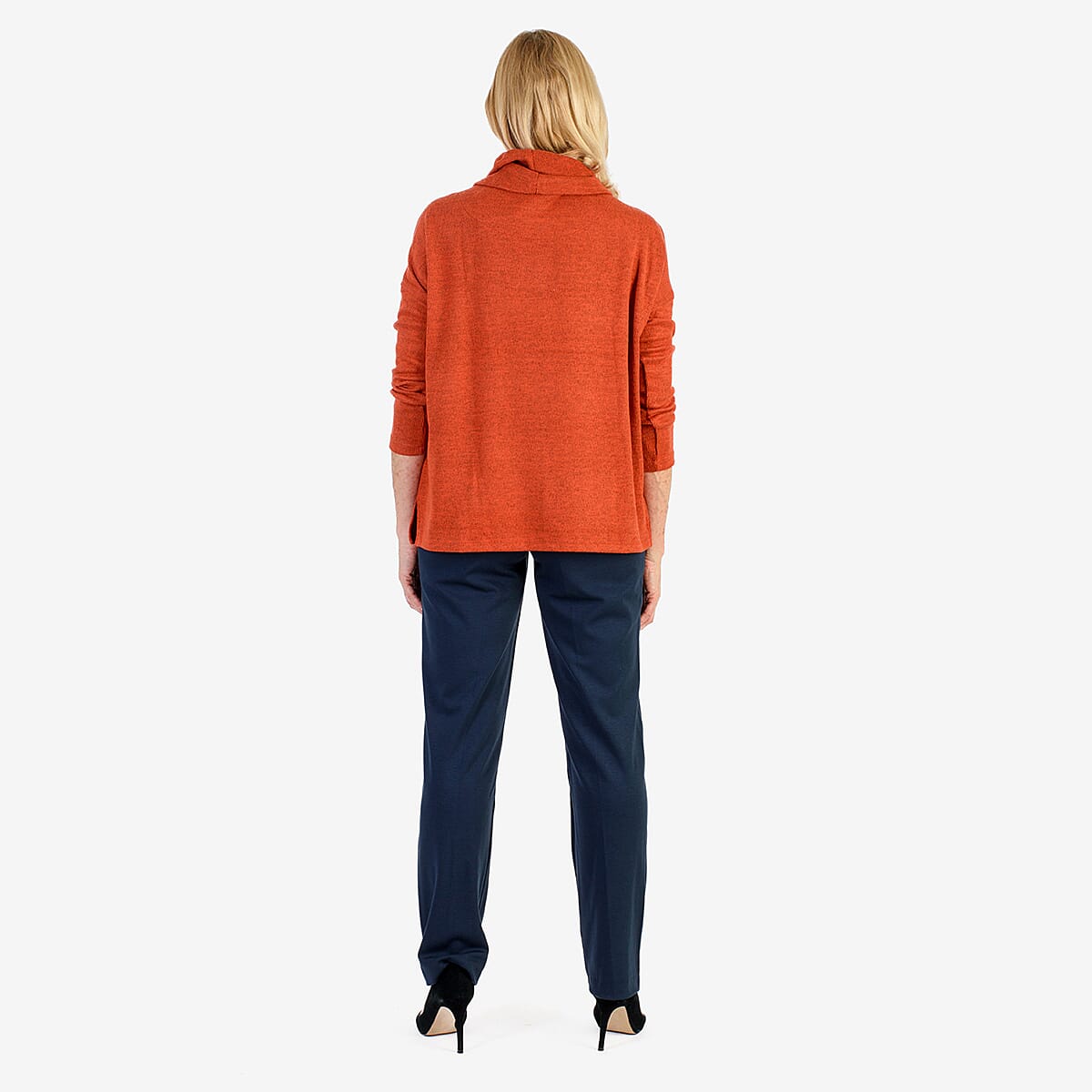 Pure &amp; Natural Drop Shoulder Top With Cowl Neck (Size L) - Orange 8123041 2