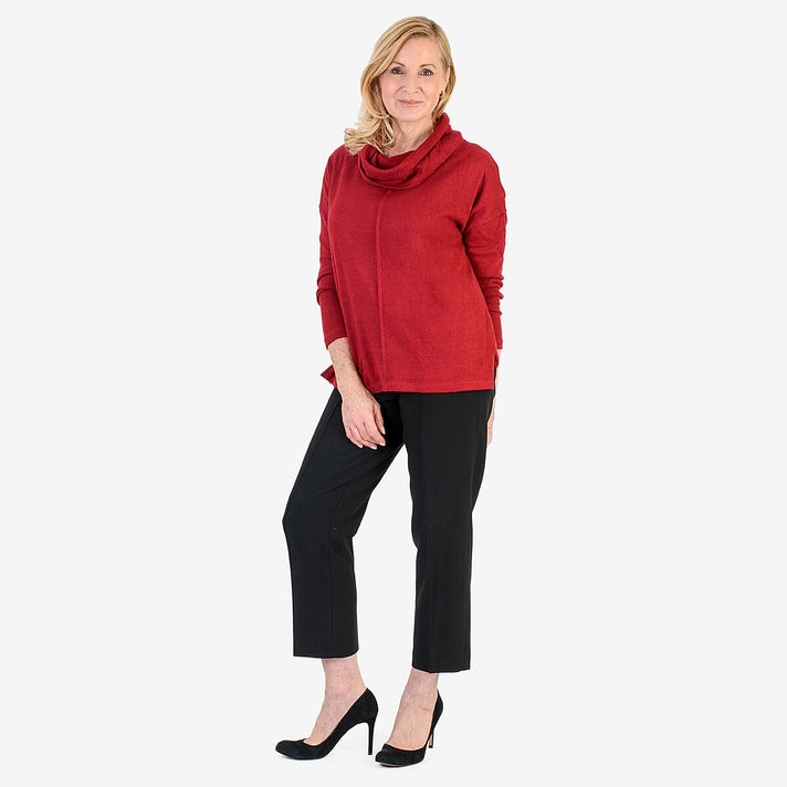 Pure &amp; Natural Drop Shoulder Top With Cowl Neck (Size L) - Red 8123029 2