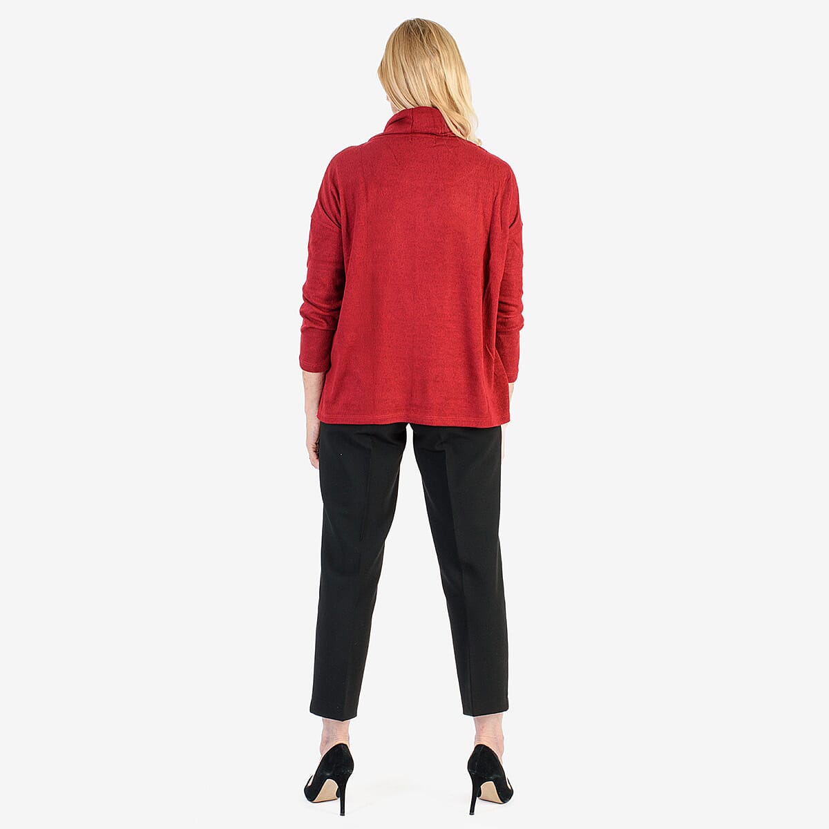 Pure &amp; Natural Drop Shoulder Top With Cowl Neck (Size L) - Red 8123029 2
