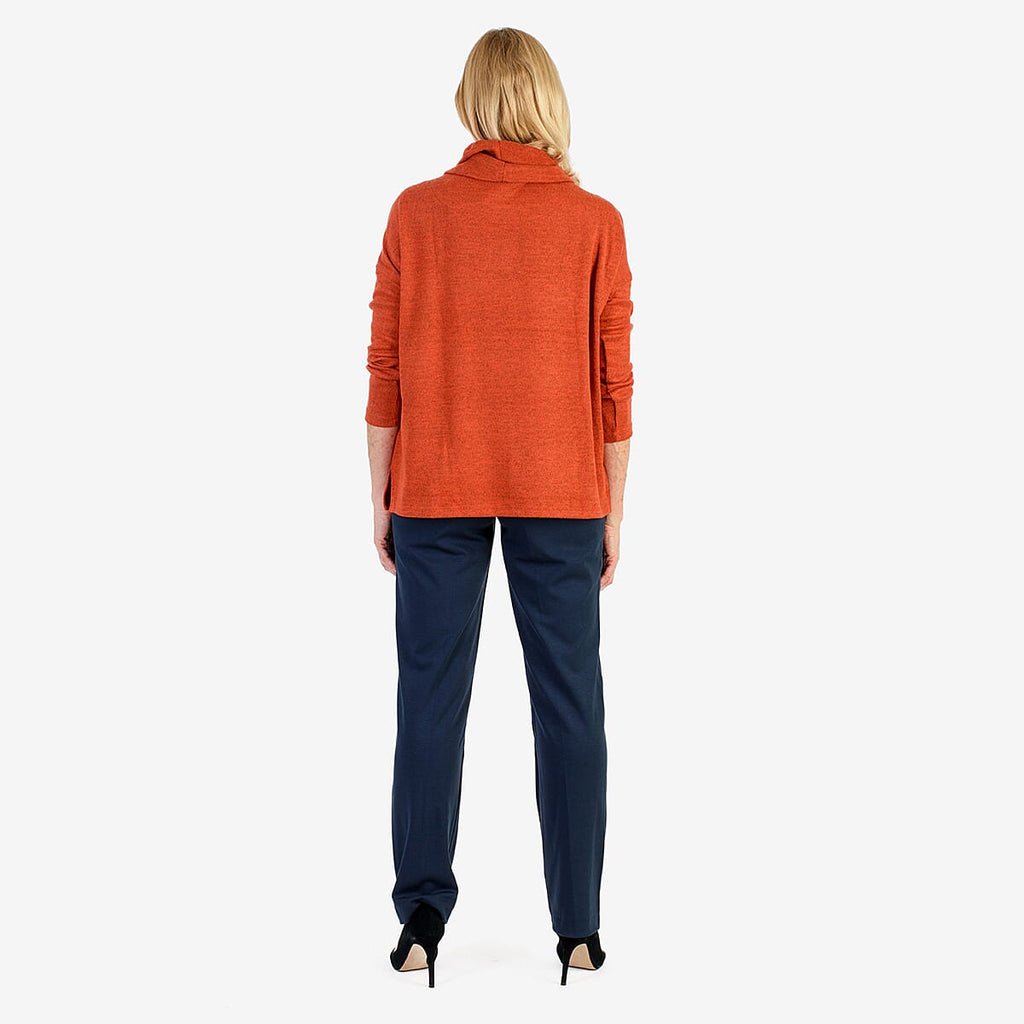 Pure & Natural Drop Shoulder Top With Cowl Neck (Size M) - Orange