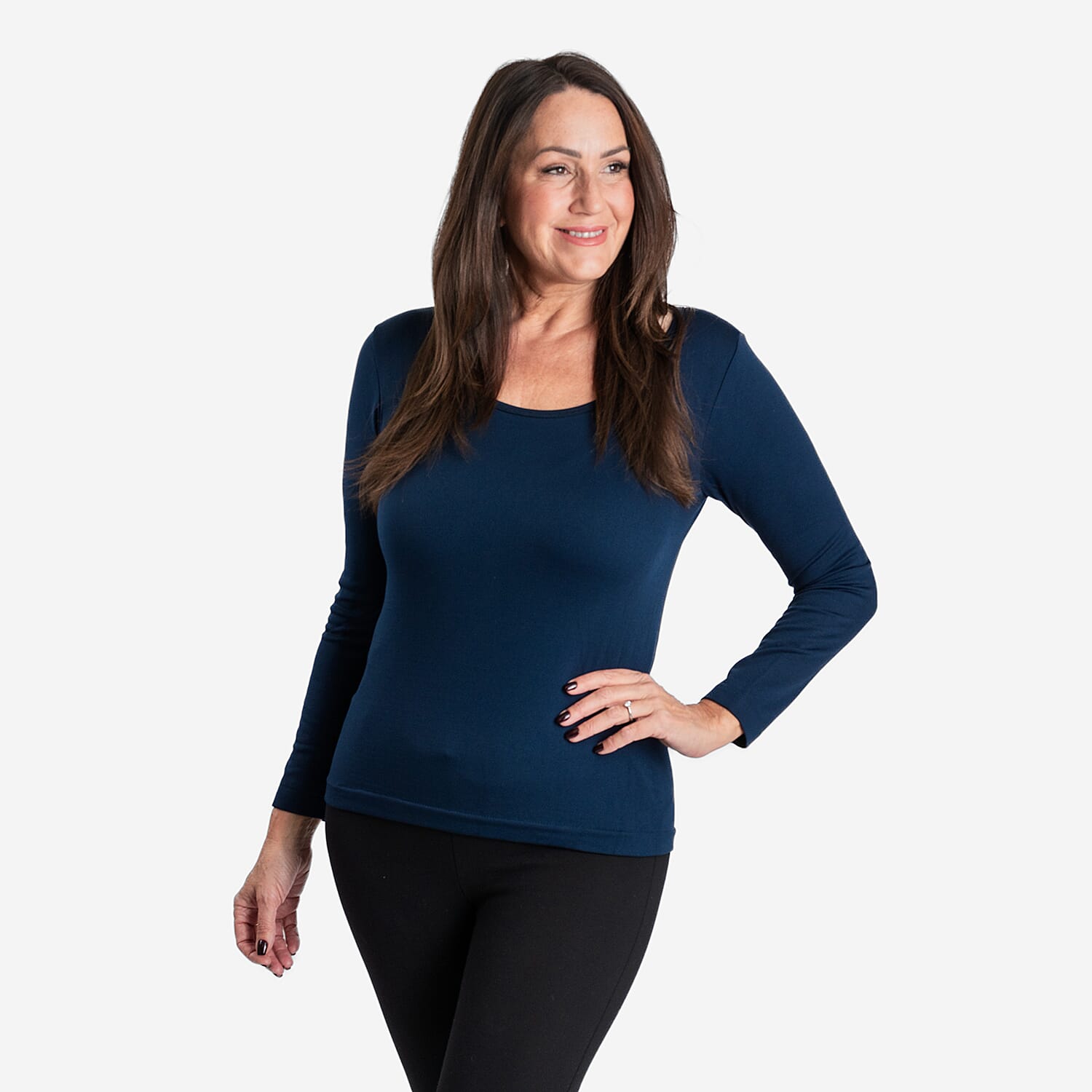 Pure &amp; Natural Fleece Lined Top (SIze - L) - Navy 7939184 0