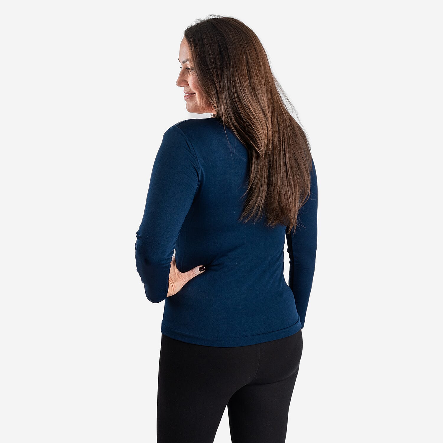 Pure &amp; Natural Fleece Lined Top (SIze - L) - Navy 7939184 1