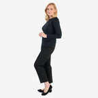 Pure & Natural Round Neck Fleece Lined Top (Size S) - Black