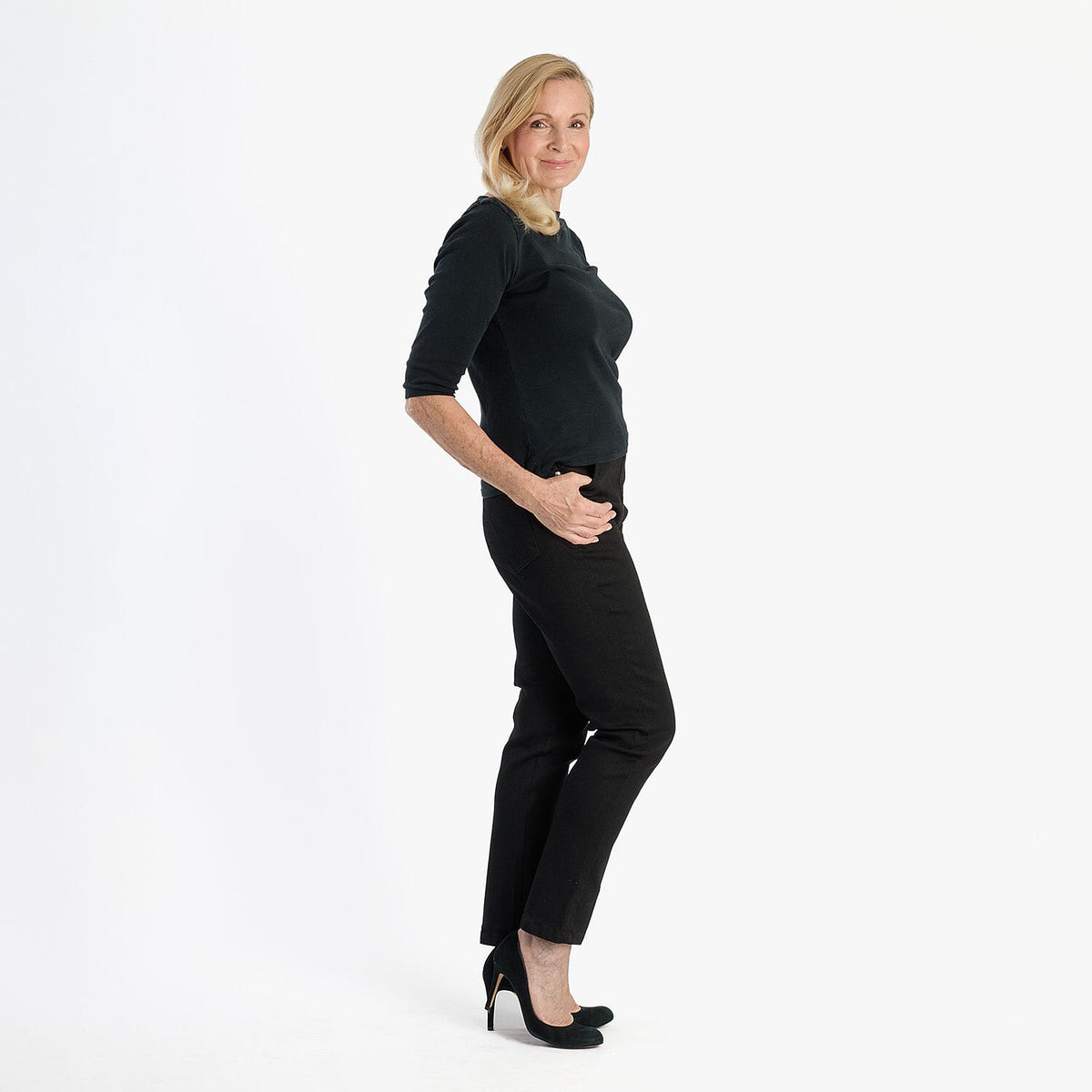 Pure &amp; Natural Straight Leg Denim Jeans (Size 16) - Black V32516302 3