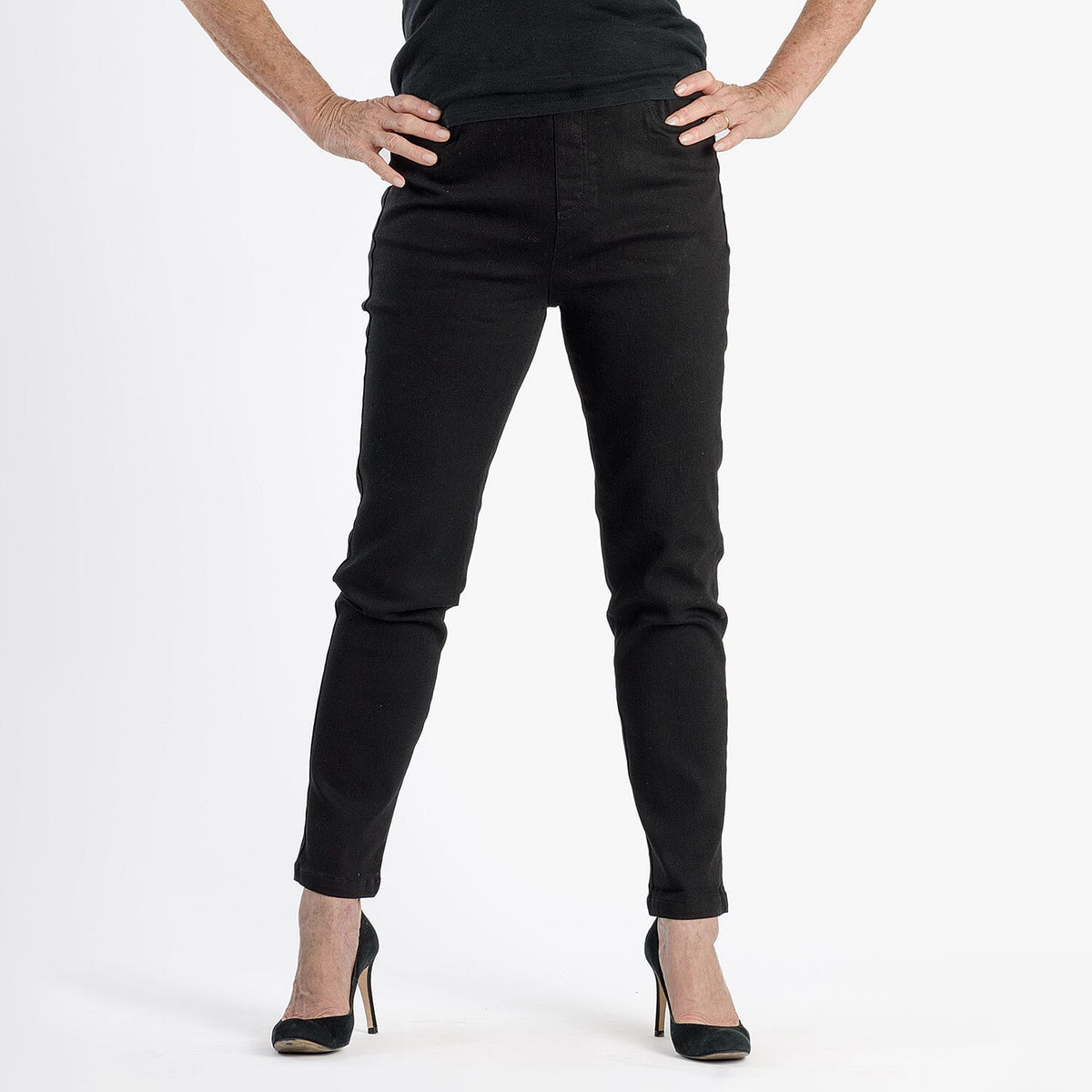 Pure &amp; Natural Straight Leg Denim Jeans (Size 16) - Black V32516302 4