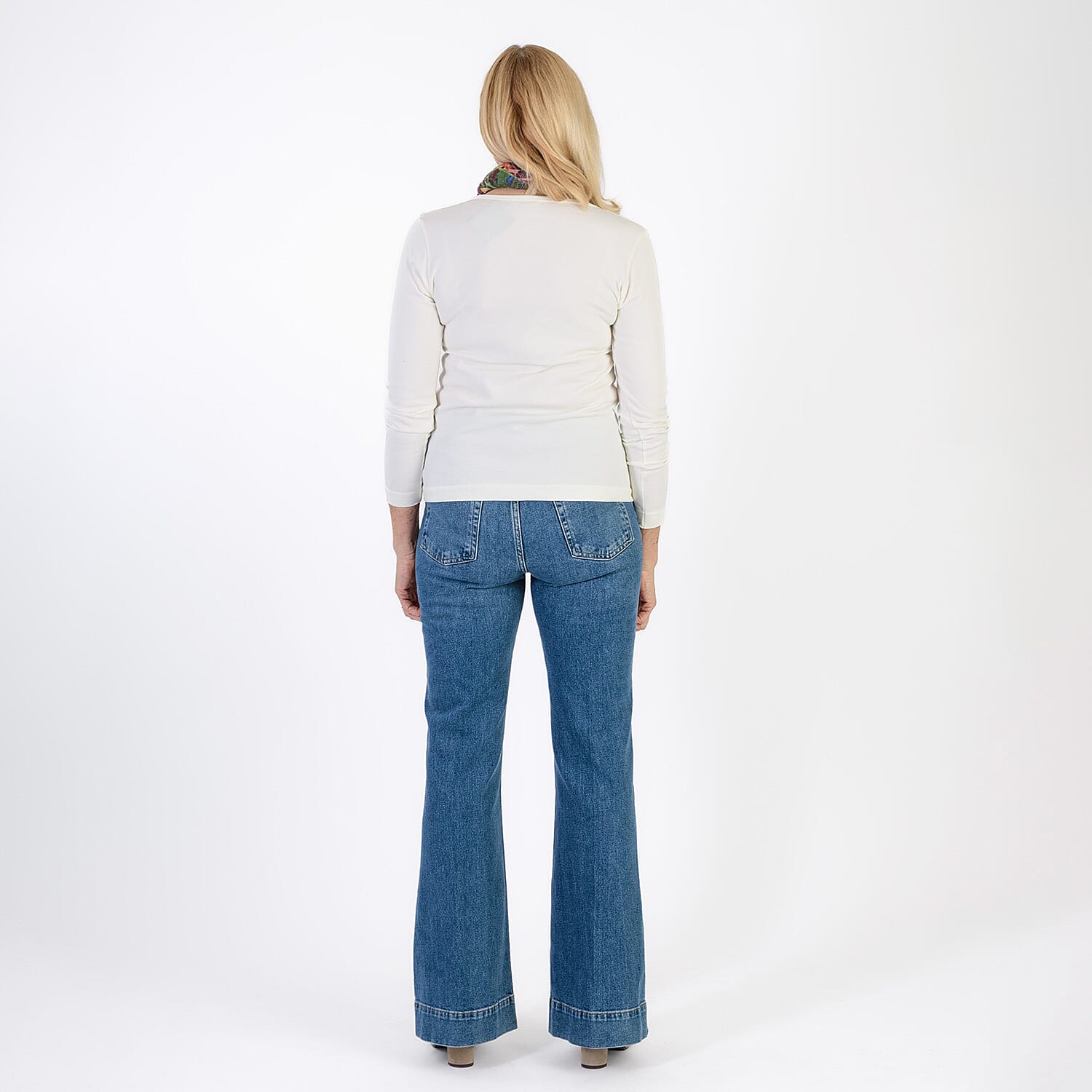 Pure and Natural V-Neck Fleece Lined Top 8129108 1