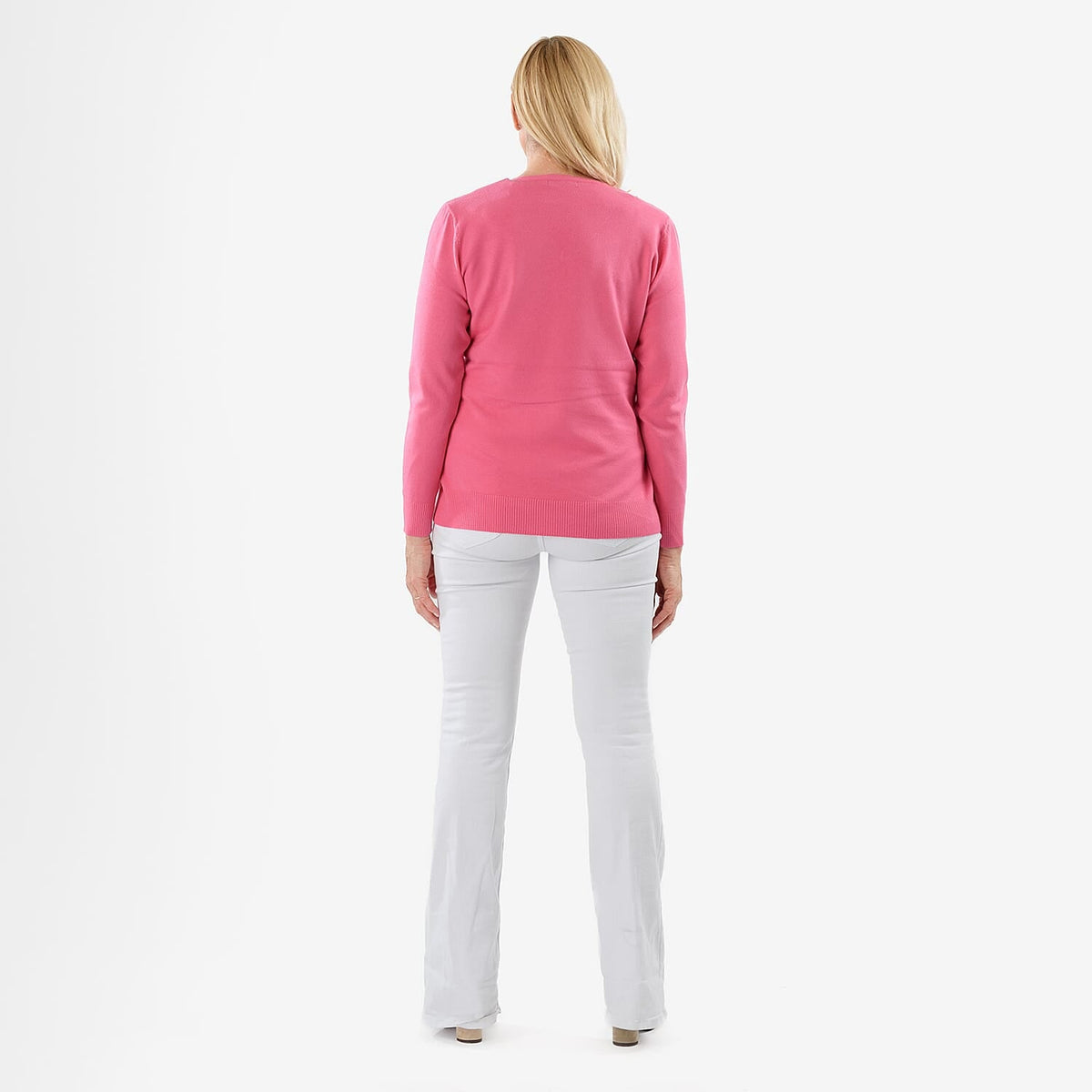 Pure &amp; Natural V-Neck Jumper (Size 12) - Cerise V32565765 3