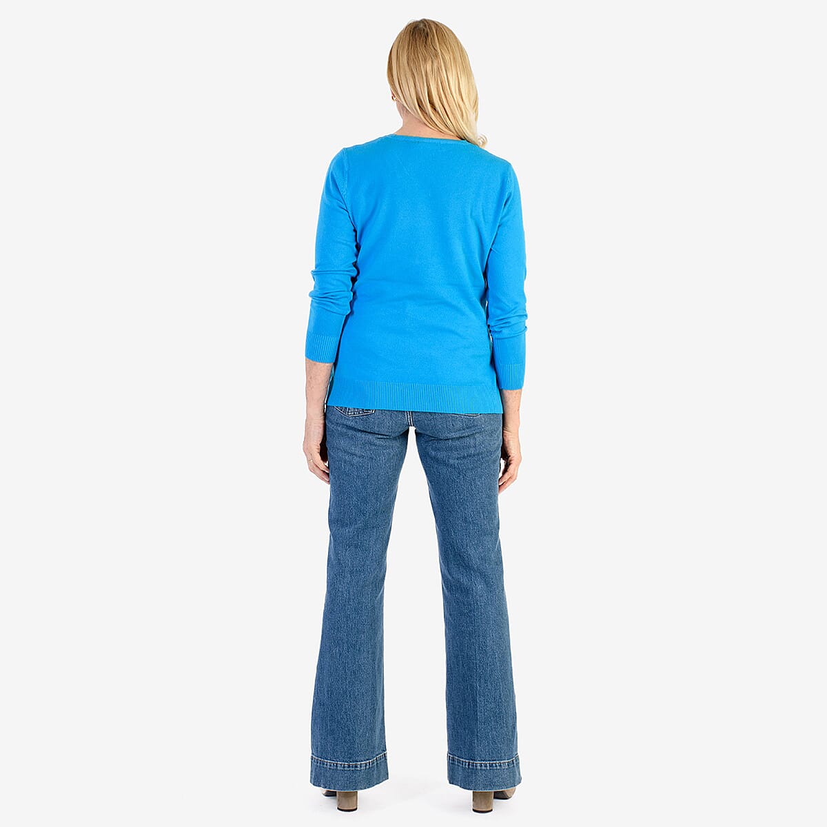 Pure &amp; Natural V-Neck Jumper (Size 12) - Turquoise 8267121 2