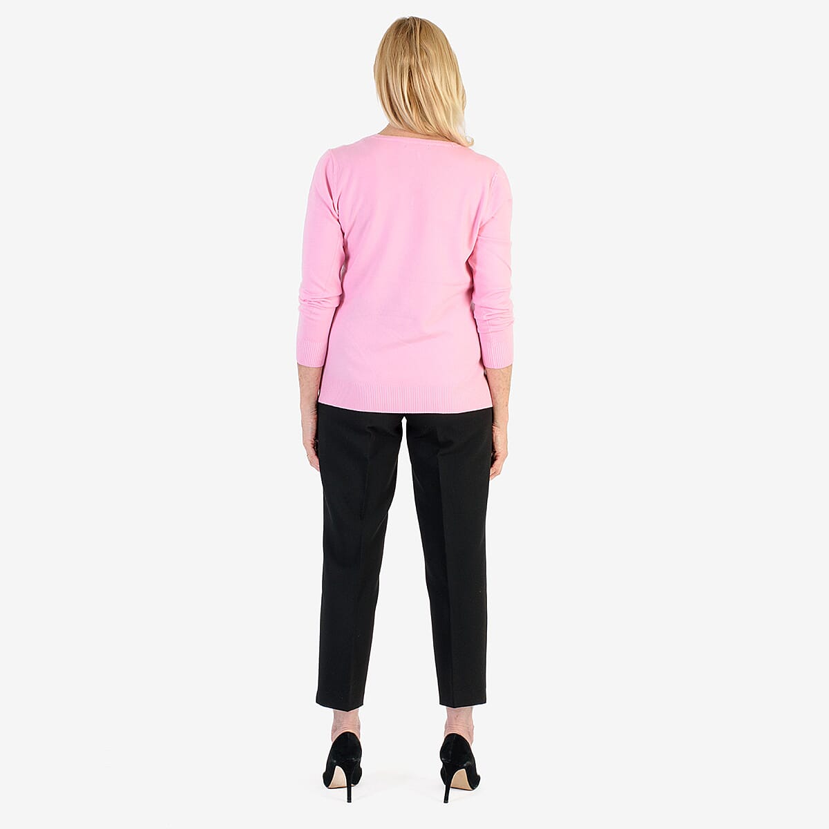 Pure &amp; Natural V-Neck Jumper (Size 14) - Light Pink 8267117 2